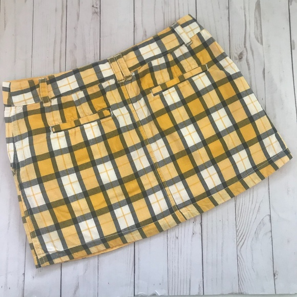 Old School Reversible Yellow & Checked Skirt  Size Skirt - Picture 7 of 10